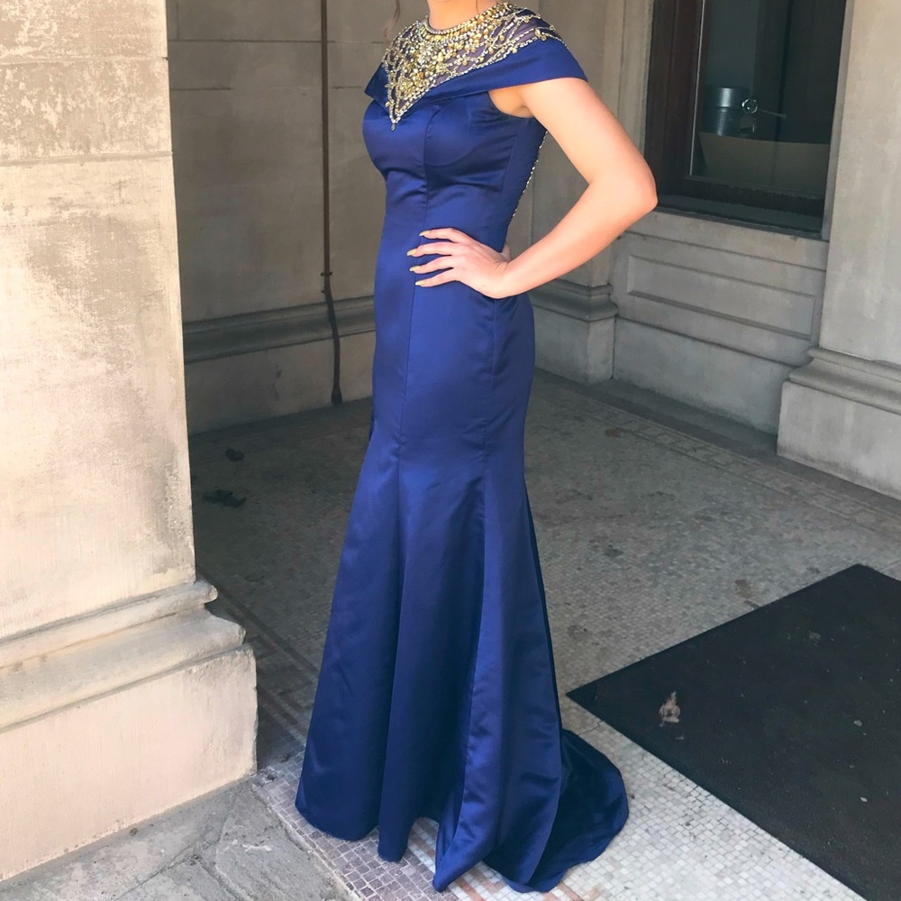 SLIGHT MERMAID BEADED PROM DRESS (ONLY WORN ONCE)